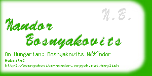 nandor bosnyakovits business card